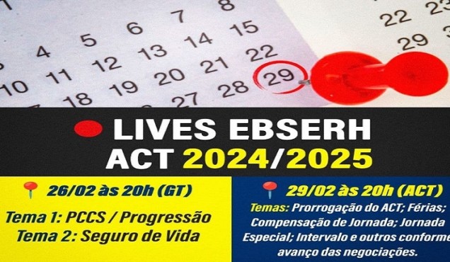 Lives debatem temas dos GTs e ACT 2024/2025 dos empregados da Ebserh
